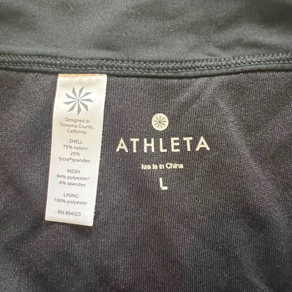 Athleta Womens Purple Rash Guard Top M and‎ Black Bikini Bottoms L Swim Set